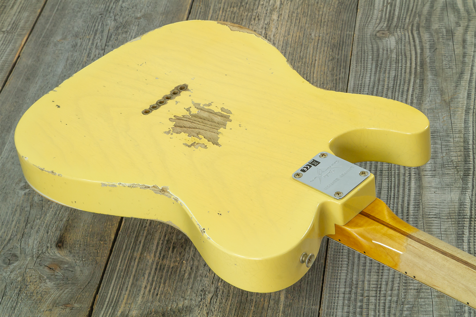 Fender Custom Shop Tele 1953 2s Ht Mn #r126760 - Heavy Relic Nocaster Blonde - Televorm elektrische gitaar - Variation 8