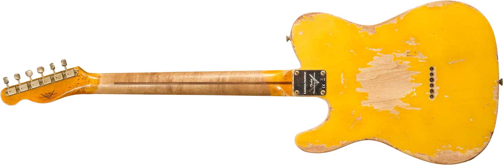 Fender Custom Shop Tele 1953 2s Ht Mn #r128654 - Super Heavy Relic Natural Blonde - Elektrische gitaar in Strat vorm - Variation 4