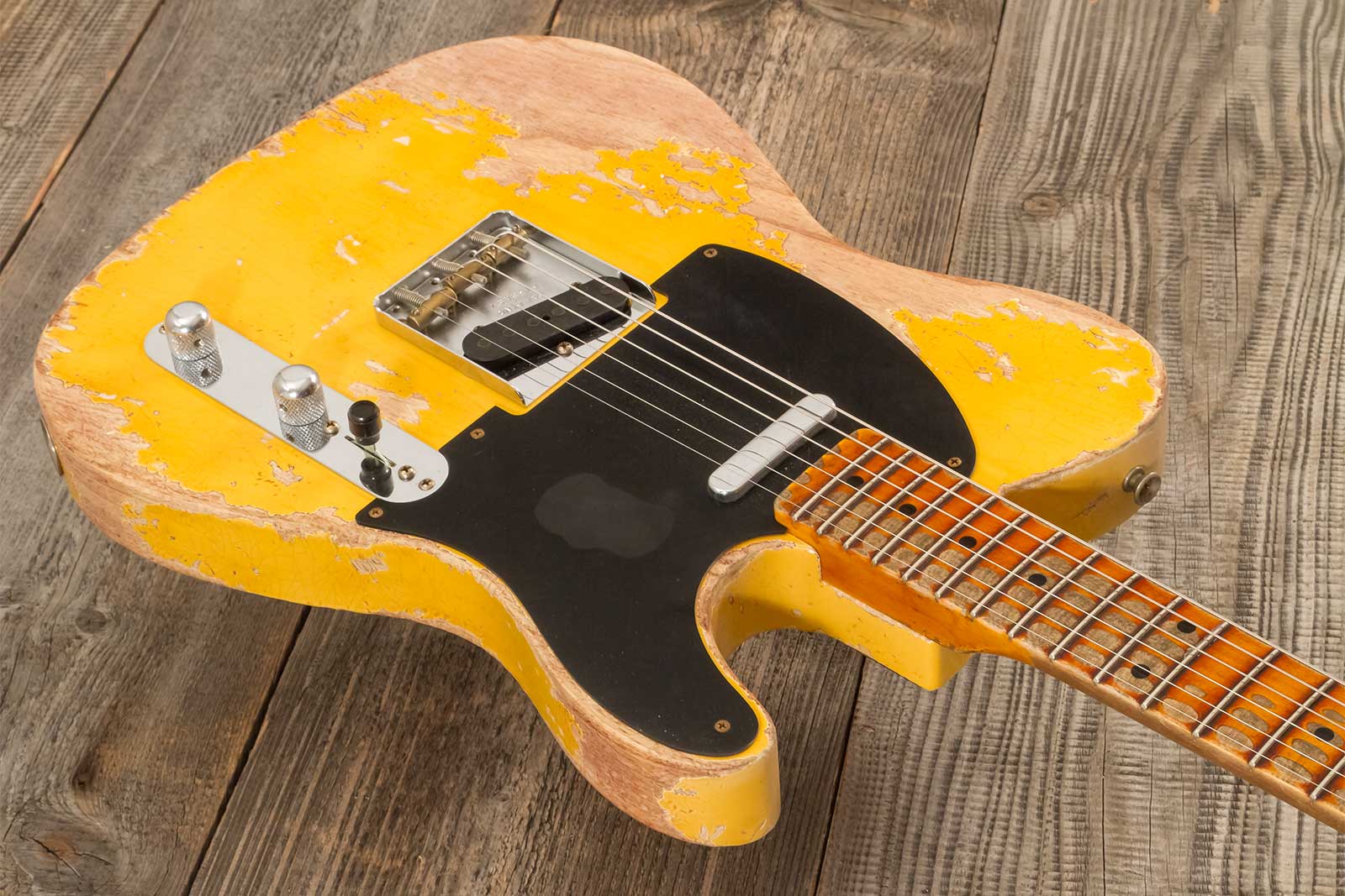 Fender Custom Shop Tele 1953 2s Ht Mn #r128654 - Super Heavy Relic Natural Blonde - Elektrische gitaar in Strat vorm - Variation 5