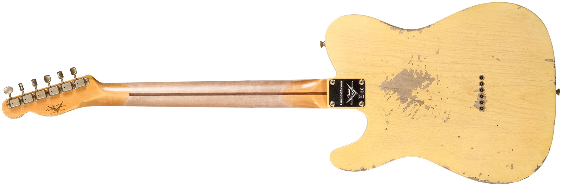 Fender Custom Shop Tele 1953 2s Ht Mn #r135197 - Heavy Relic Nocaster Blonde - Elektrische gitaar in Str-vorm - Variation 1