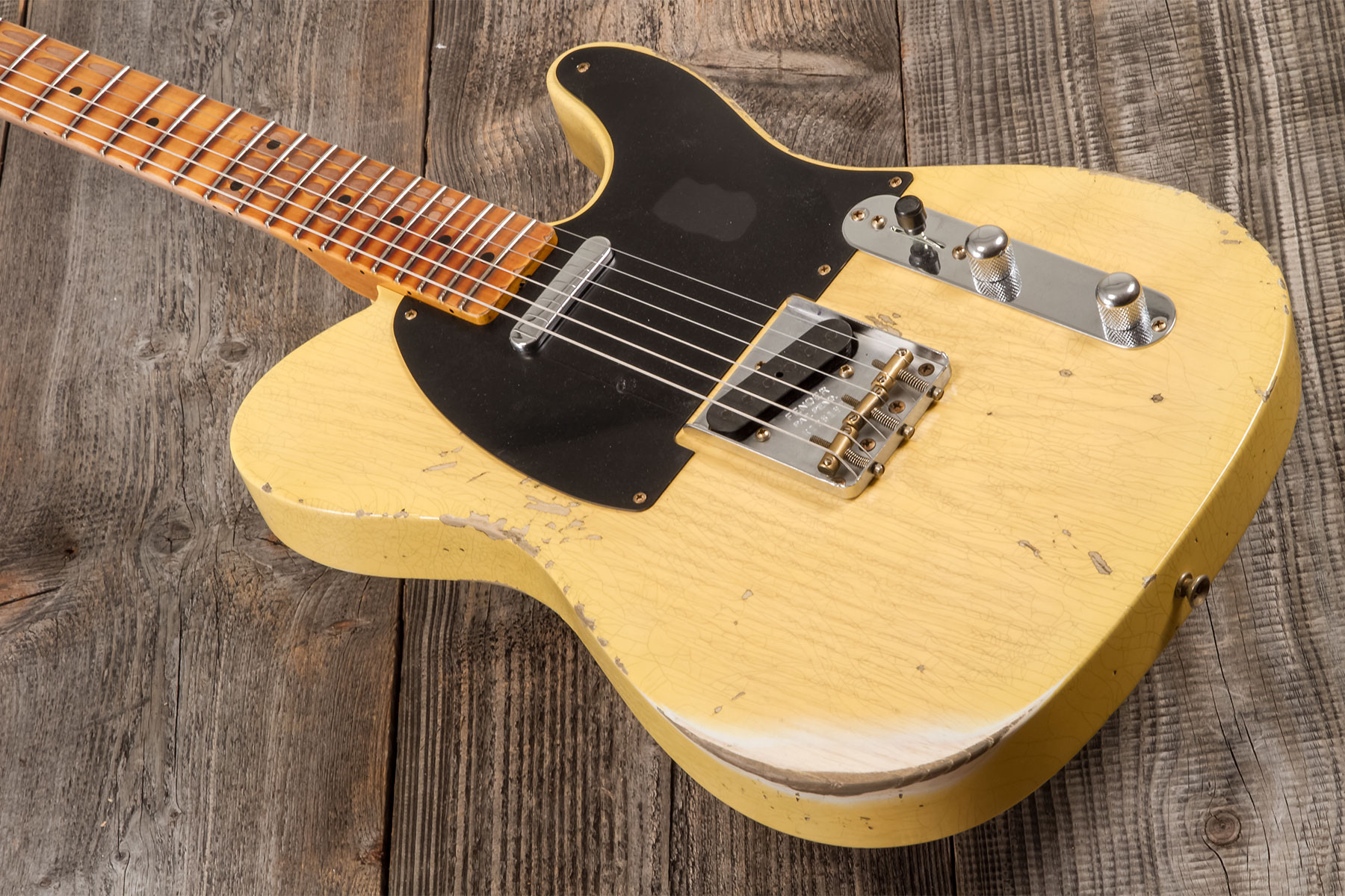 Fender Custom Shop Tele 1953 2s Ht Mn #r135197 - Heavy Relic Nocaster Blonde - Elektrische gitaar in Str-vorm - Variation 2