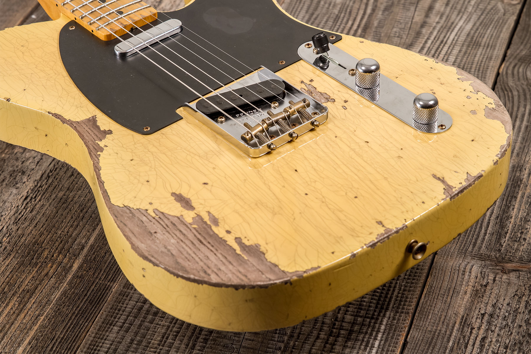 Fender Custom Shop Tele 1953 2s Ht #r136595 - Heavy Relic Nocaster Blonde - Elektrische gitaar in Str-vorm - Variation 3