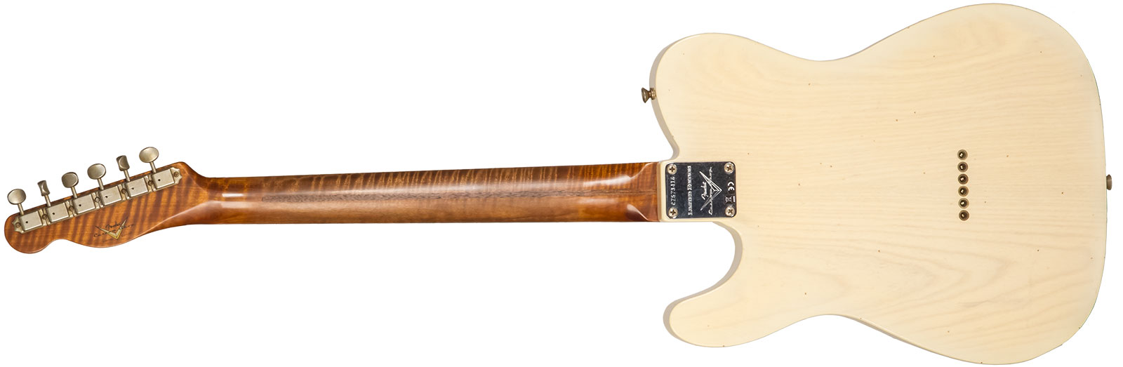 Fender Custom Shop Tele 1955 2s Ht Mn #cz573416 - Journeyman Relic Nocaster Blonde - Televorm elektrische gitaar - Variation 1