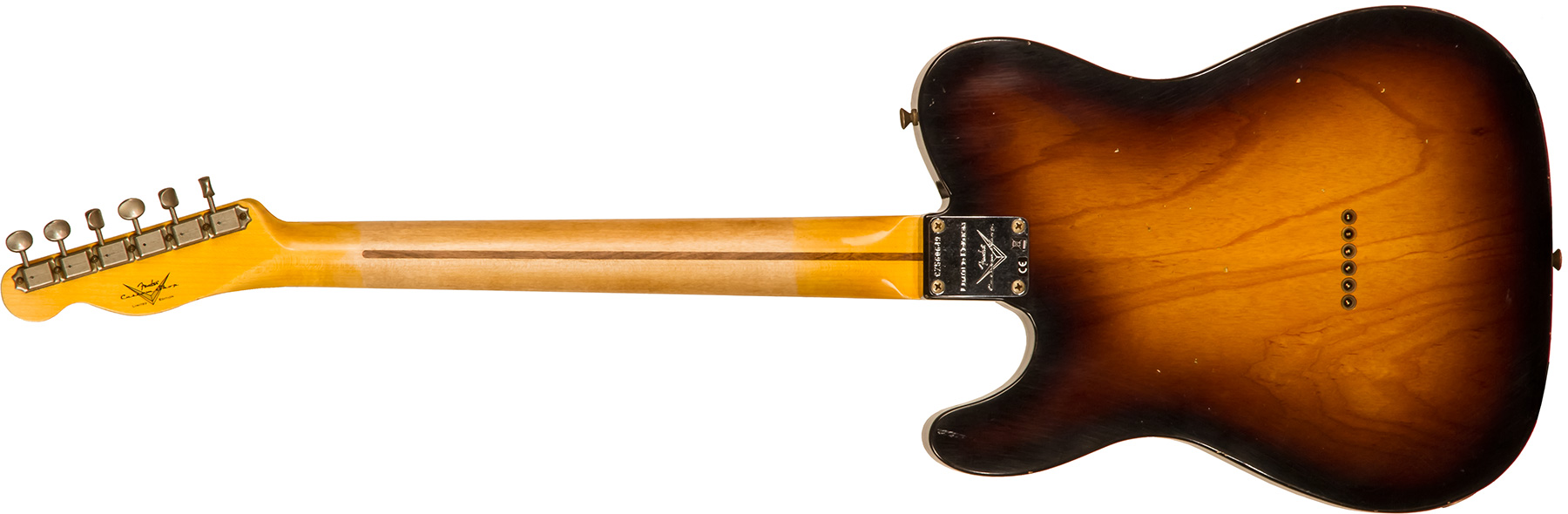 Fender Custom Shop Tele 1955 Ltd 2s Ht Mn #cz560649 - Relic Wide Fade 2-color Sunburst - Televorm elektrische gitaar - Variation 1