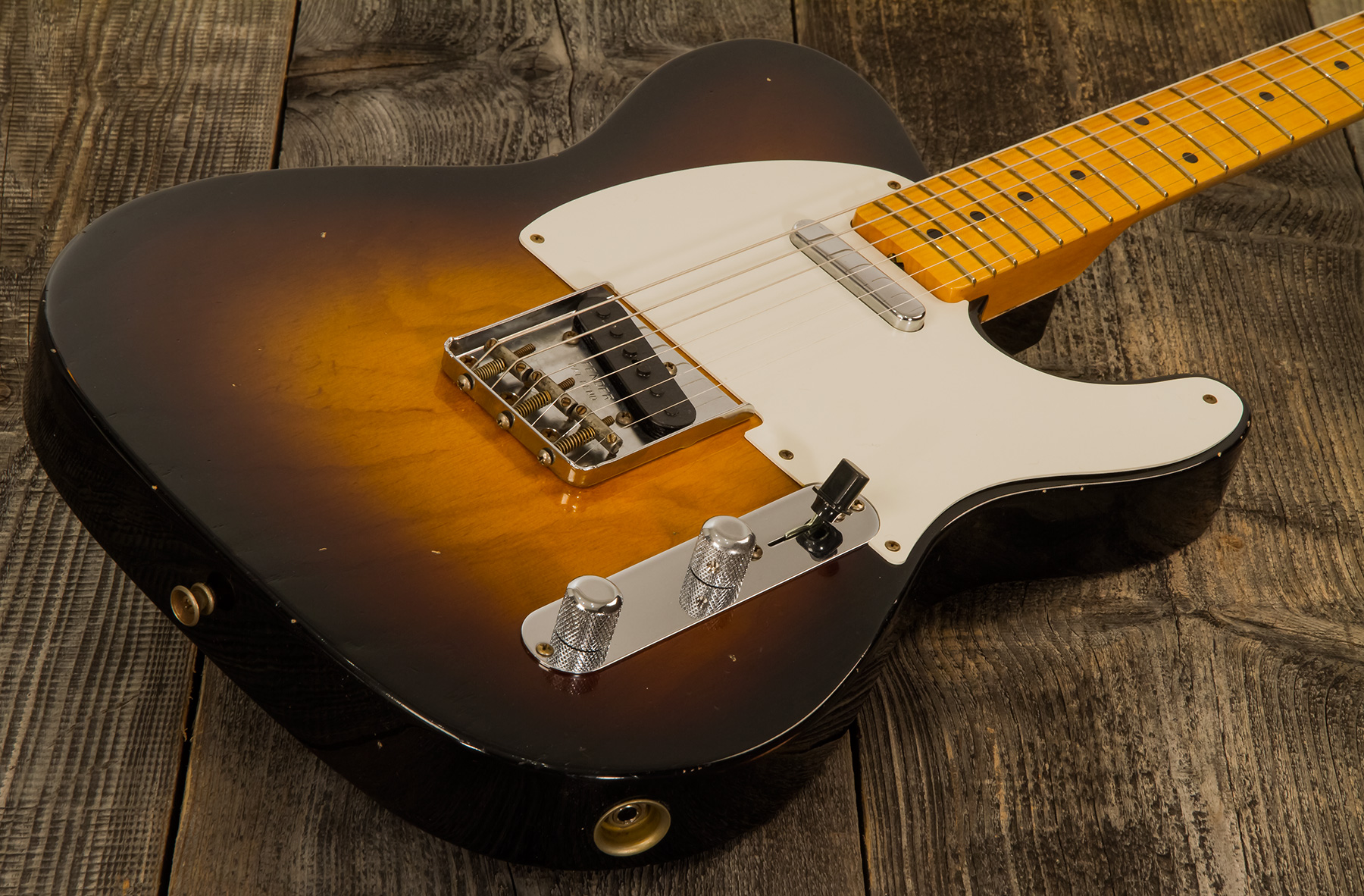 Fender Custom Shop Tele 1955 Ltd 2s Ht Mn #cz560649 - Relic Wide Fade 2-color Sunburst - Televorm elektrische gitaar - Variation 3