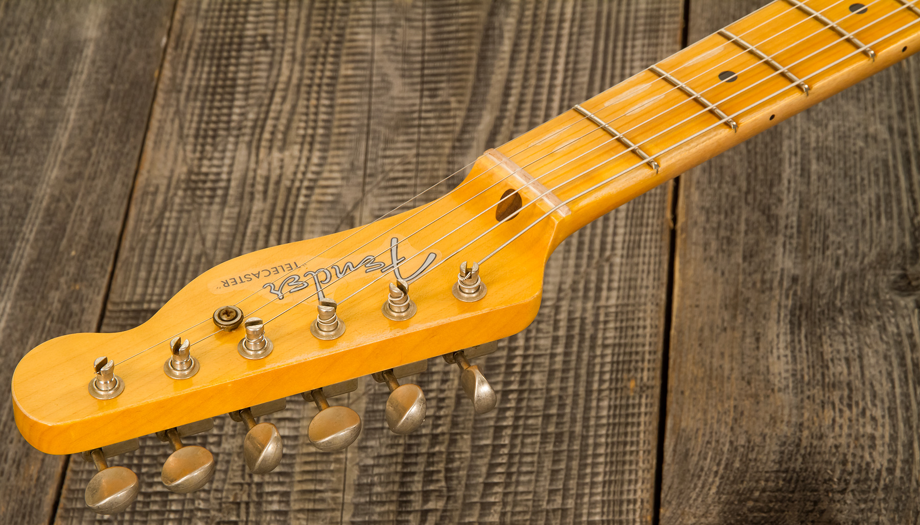 Fender Custom Shop Tele 1955 Ltd 2s Ht Mn #cz560649 - Relic Wide Fade 2-color Sunburst - Televorm elektrische gitaar - Variation 8