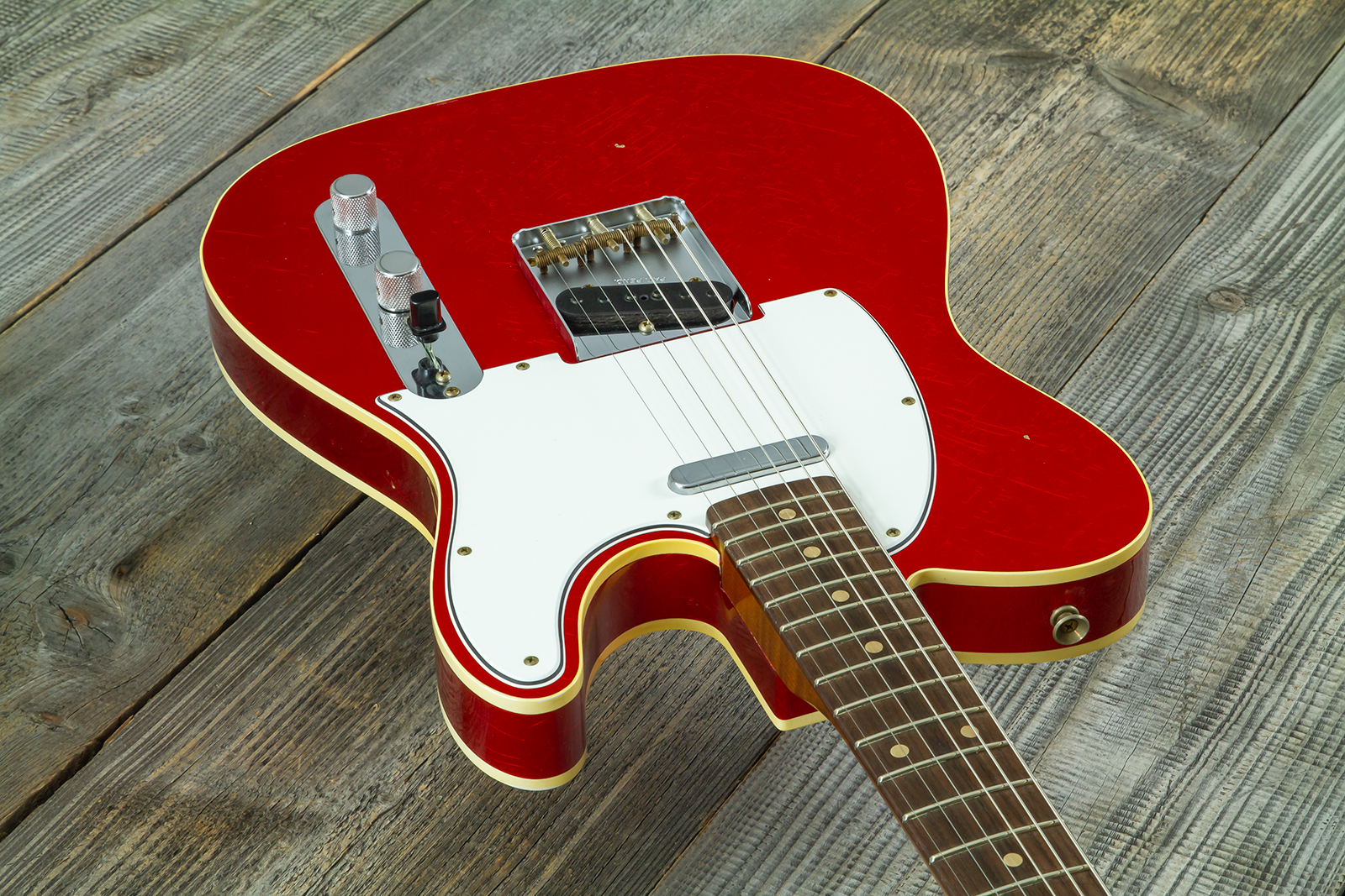Fender Custom Shop Tele 1959 Vintage Custom 2s Ht Rw #r147953 - Journeyman Relic Candy Apple Red - Televorm elektrische gitaar - Variation 2