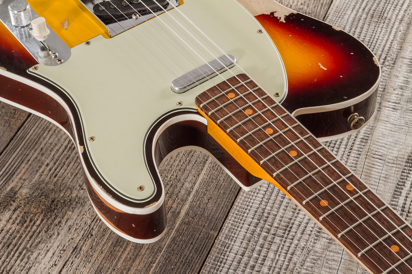 Fender Custom Shop Tele 1960 2s Ht Rw - Heavy Relic Chocolate 3-color Sunburst - Televorm elektrische gitaar - Variation 10