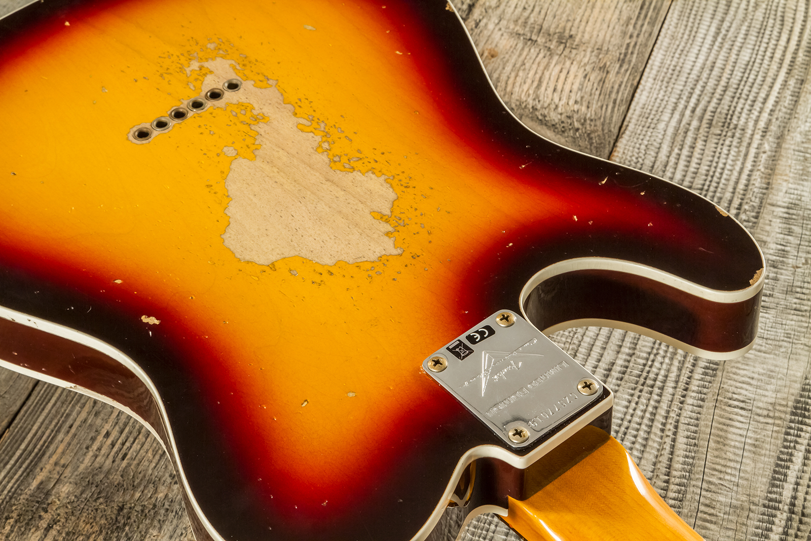 Fender Custom Shop Tele 1960 2s Ht Rw - Heavy Relic Chocolate 3-color Sunburst - Televorm elektrische gitaar - Variation 14