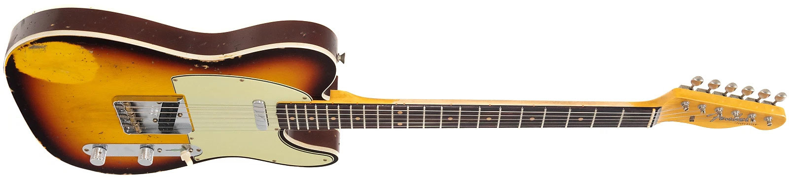 Fender Custom Shop Tele 1960 2s Ht Rw - Heavy Relic Chocolate 3-color Sunburst - Televorm elektrische gitaar - Variation 1