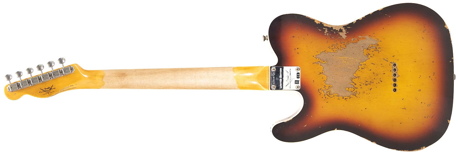 Fender Custom Shop Tele 1960 2s Ht Rw - Heavy Relic Chocolate 3-color Sunburst - Televorm elektrische gitaar - Variation 2