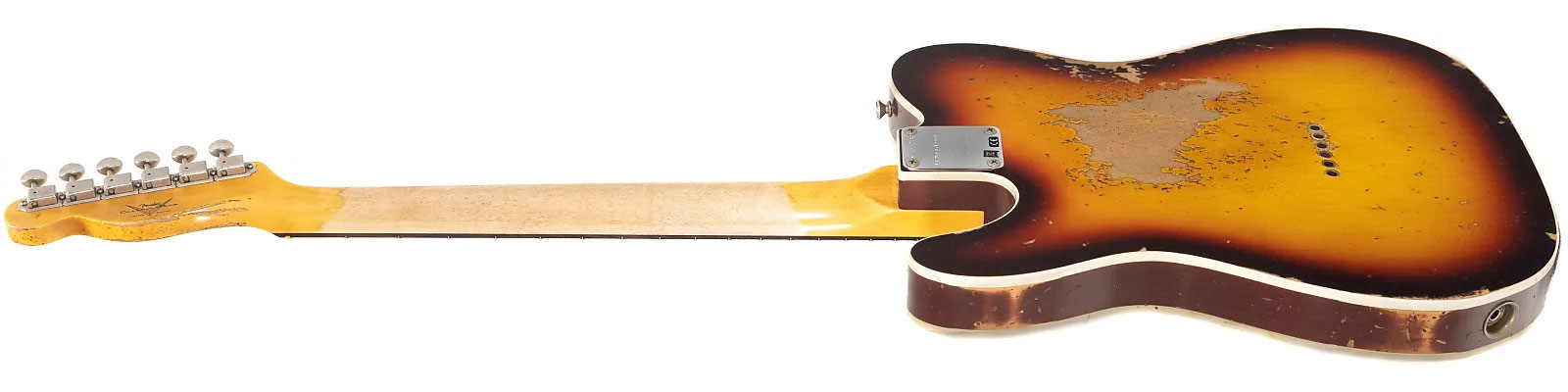 Fender Custom Shop Tele 1960 2s Ht Rw - Heavy Relic Chocolate 3-color Sunburst - Televorm elektrische gitaar - Variation 3