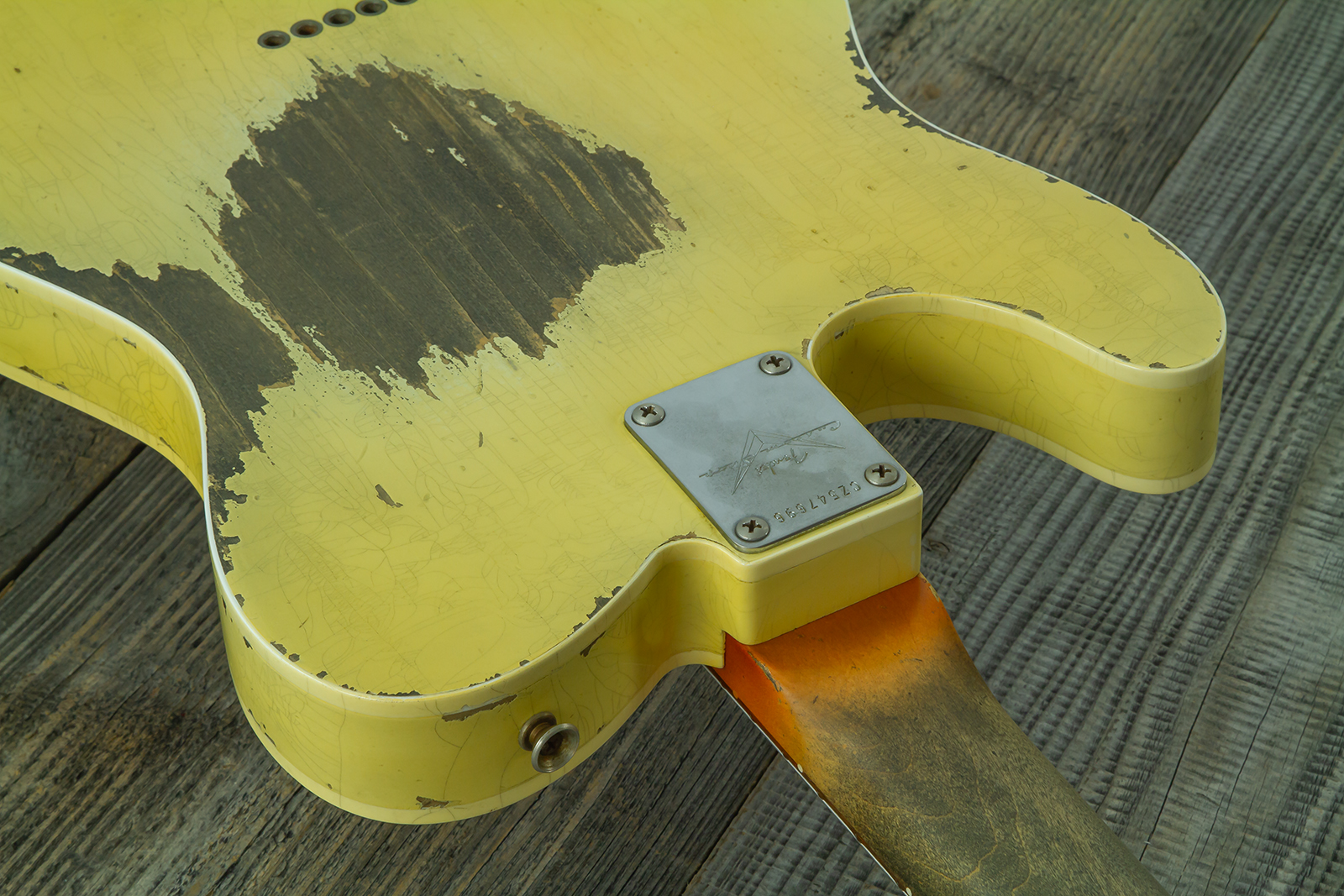 Fender Custom Shop Tele 1960 Custom Mb D.wilson 2s Ht Rw #cz547696 - Heavy Relic Aged Vintage White - Televorm elektrische gitaar - Variation 10
