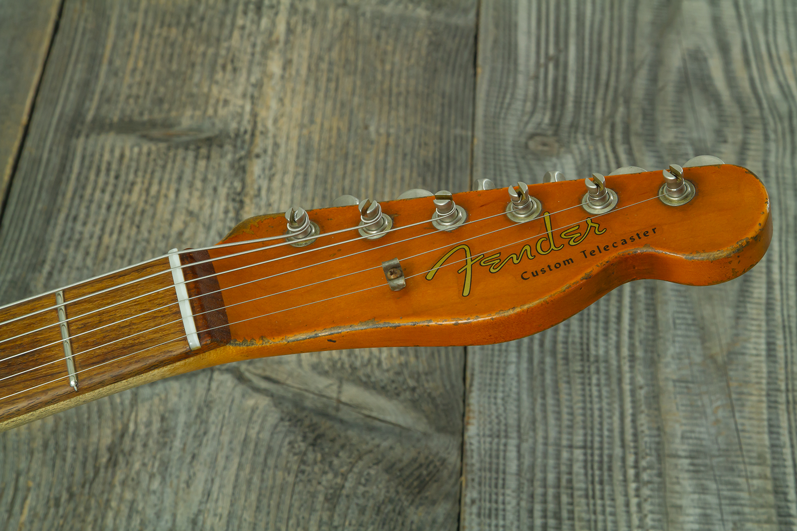 Fender Custom Shop Tele 1960 Custom Mb D.wilson 2s Ht Rw #cz547696 - Heavy Relic Aged Vintage White - Televorm elektrische gitaar - Variation 13