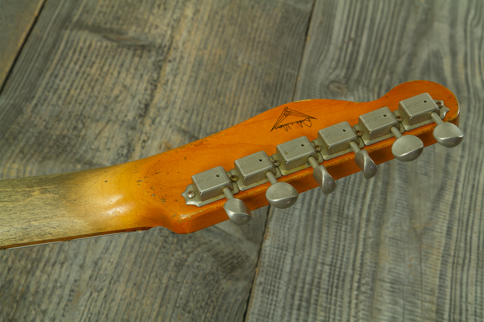 Fender Custom Shop Tele 1960 Custom Mb D.wilson 2s Ht Rw #cz547696 - Heavy Relic Aged Vintage White - Televorm elektrische gitaar - Variation 14