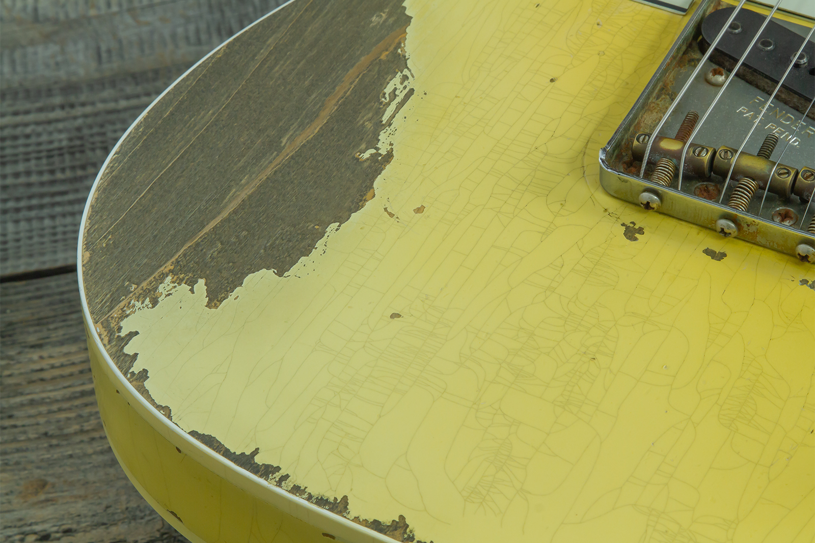 Fender Custom Shop Tele 1960 Custom Mb D.wilson 2s Ht Rw #cz547696 - Heavy Relic Aged Vintage White - Televorm elektrische gitaar - Variation 5