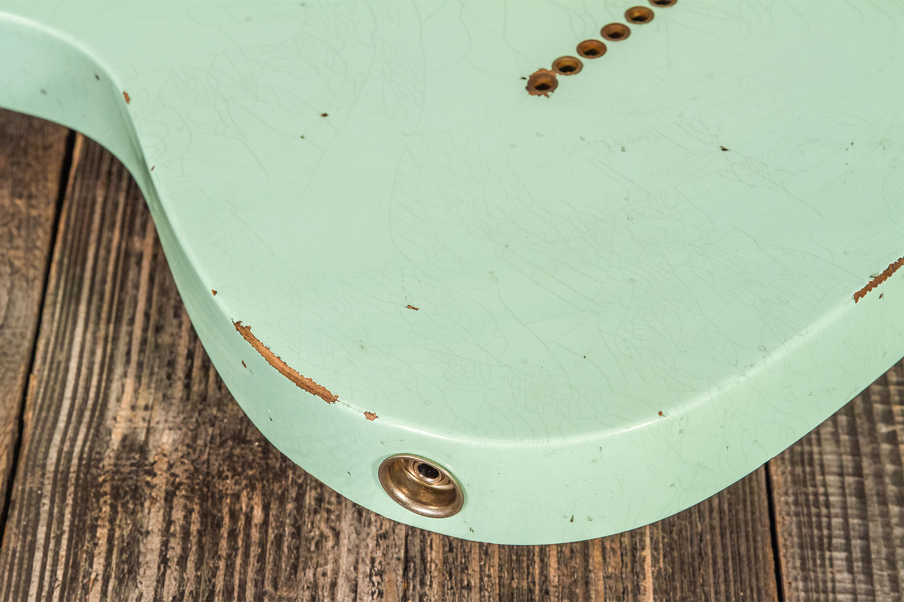 Fender Custom Shop Tele 1961 2s Ht Rw #cz565334 - Relic Faded Surf Green - Televorm elektrische gitaar - Variation 8