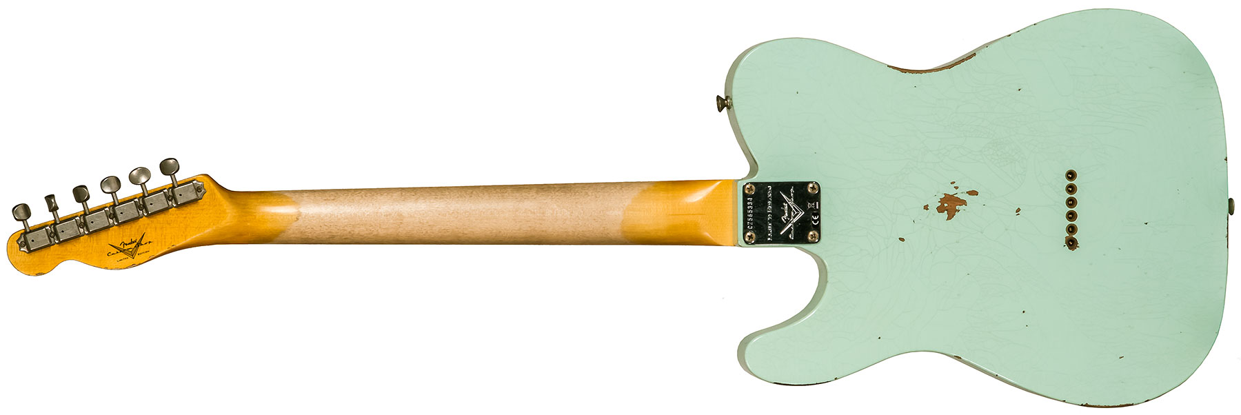 Fender Custom Shop Tele 1961 2s Ht Rw #cz565334 - Relic Faded Surf Green - Televorm elektrische gitaar - Variation 1