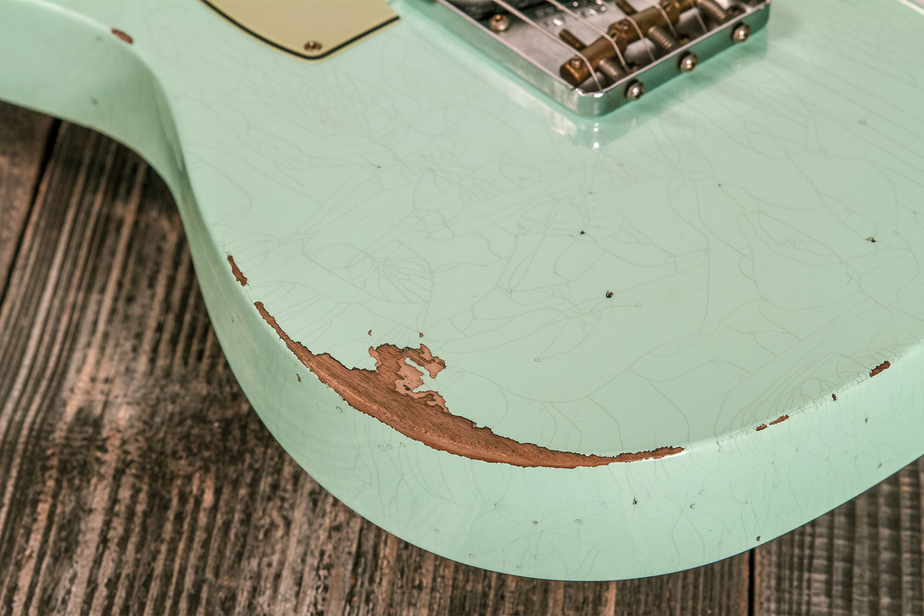 Fender Custom Shop Tele 1961 2s Ht Rw #cz565334 - Relic Faded Surf Green - Televorm elektrische gitaar - Variation 3