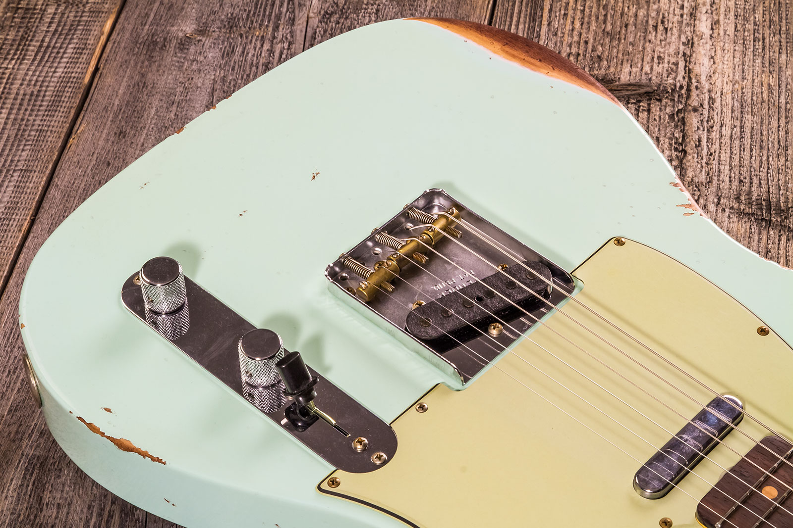Fender Custom Shop Tele 1961 2s Ht Rw #cz576010 - Relic Aged Surf Green - Televorm elektrische gitaar - Variation 3