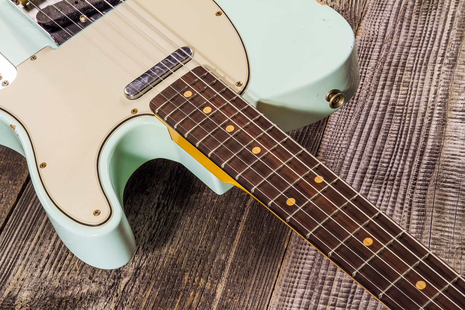 Fender Custom Shop Tele 1961 2s Ht Rw #cz576010 - Relic Aged Surf Green - Televorm elektrische gitaar - Variation 4