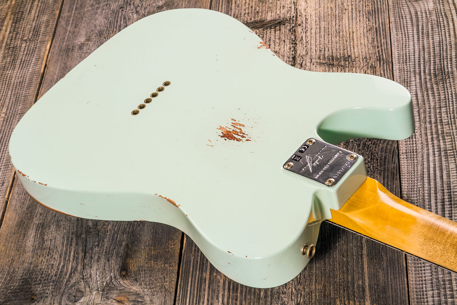 Fender Custom Shop Tele 1961 2s Ht Rw #cz576010 - Relic Aged Surf Green - Televorm elektrische gitaar - Variation 5
