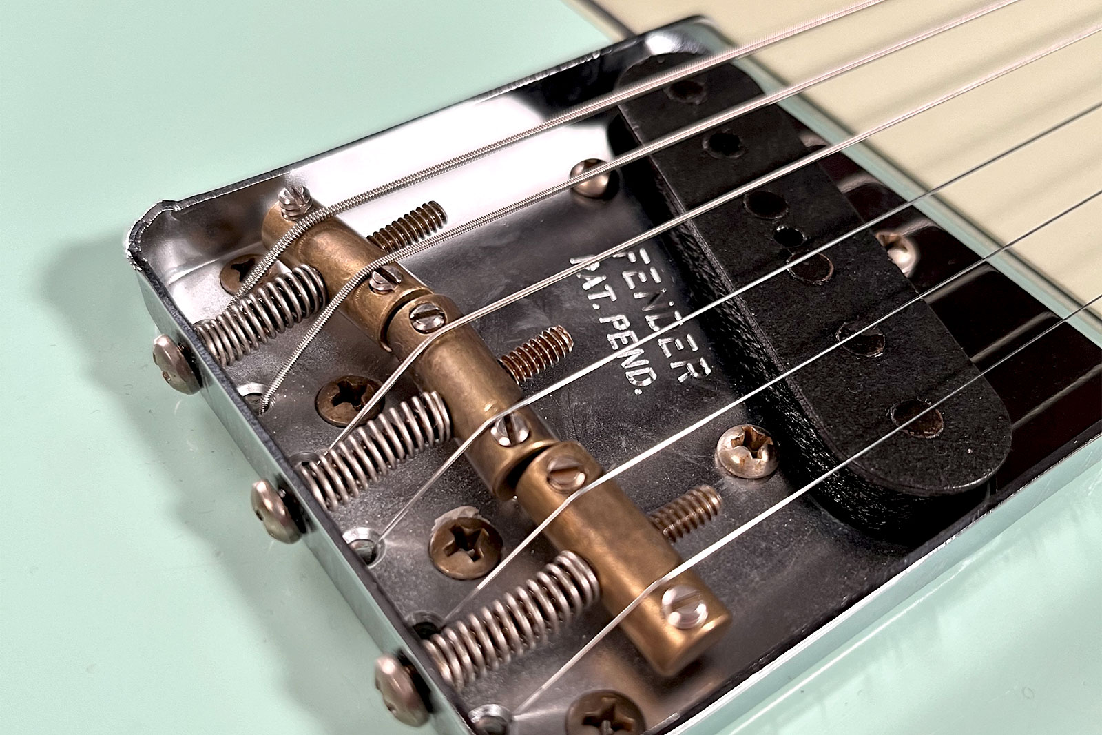 Fender Custom Shop Tele 1961 2s Ht Rw #cz576010 - Relic Aged Surf Green - Televorm elektrische gitaar - Variation 7