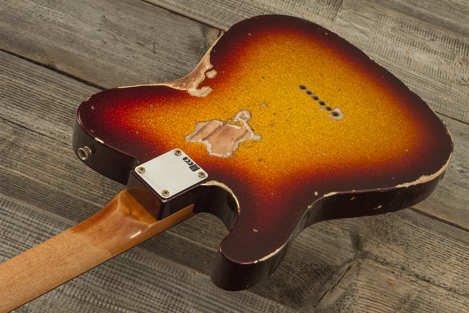 Fender Custom Shop Tele 1963 2s Ht Rw #r141275 - Heavy Relic Sparkle 3-color Sunburst - Televorm elektrische gitaar - Variation 9