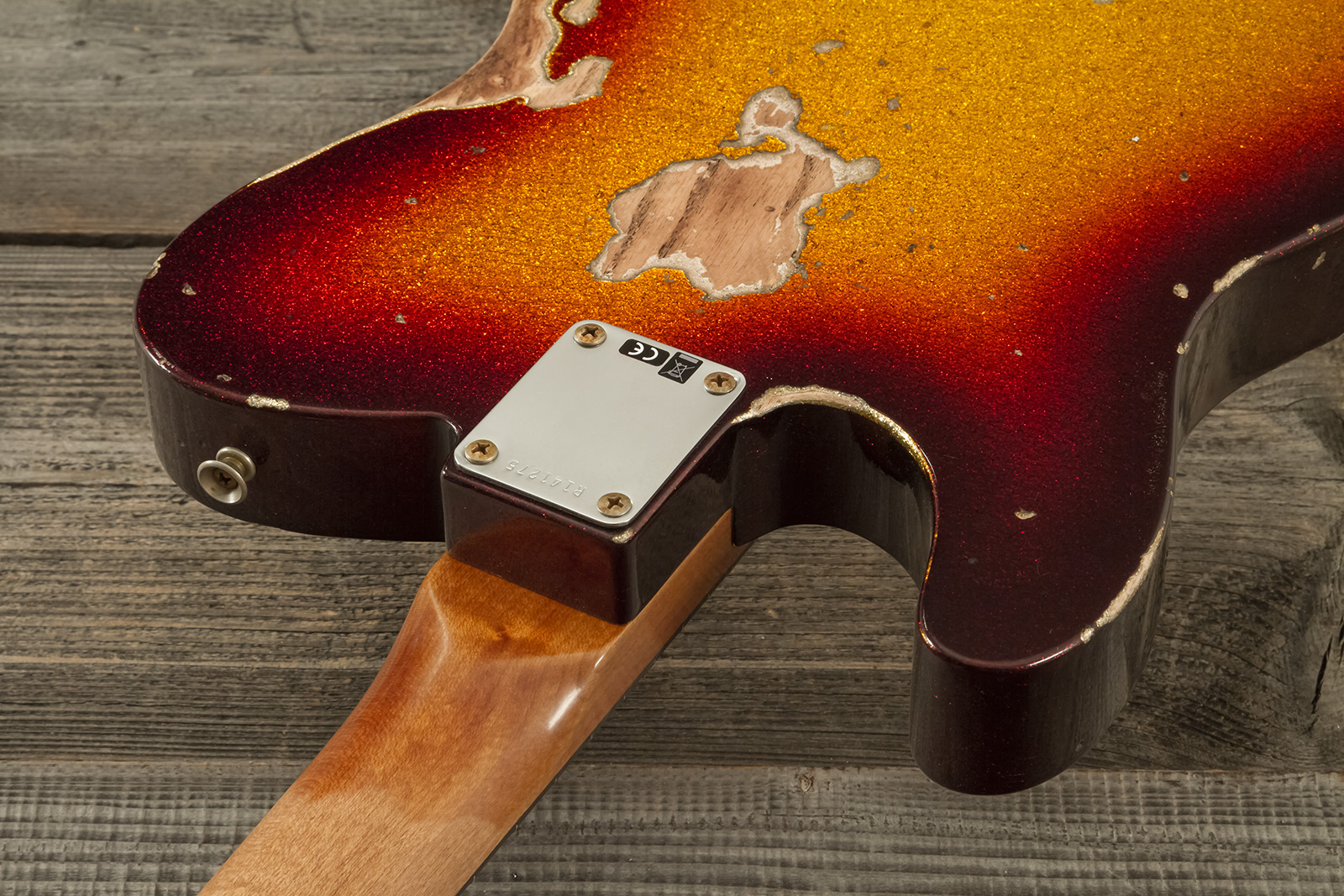 Fender Custom Shop Tele 1963 2s Ht Rw #r141275 - Heavy Relic Sparkle 3-color Sunburst - Televorm elektrische gitaar - Variation 10