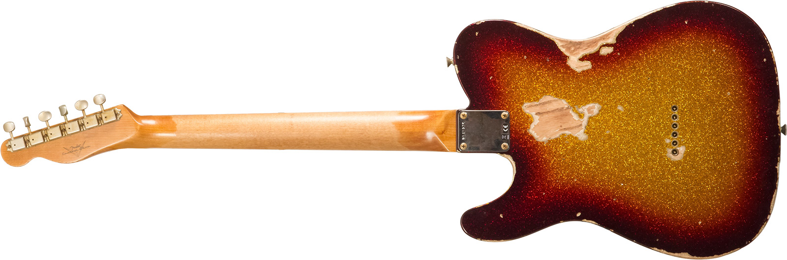 Fender Custom Shop Tele 1963 2s Ht Rw #r141275 - Heavy Relic Sparkle 3-color Sunburst - Televorm elektrische gitaar - Variation 3
