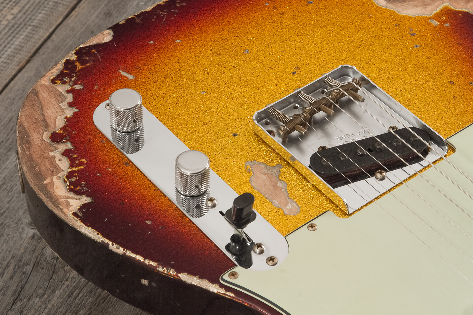 Fender Custom Shop Tele 1963 2s Ht Rw #r141275 - Heavy Relic Sparkle 3-color Sunburst - Televorm elektrische gitaar - Variation 5