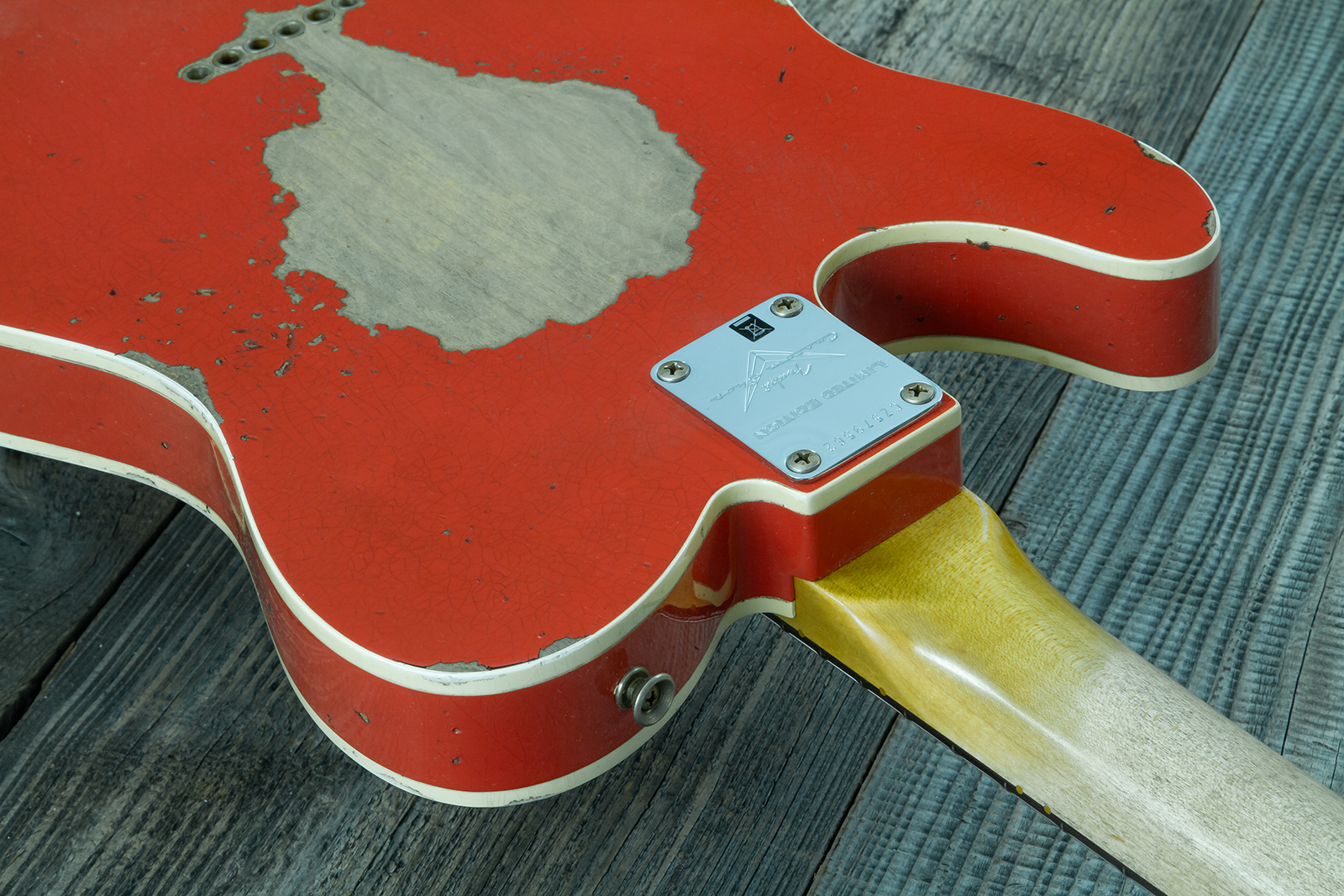 Fender Custom Shop Tele Custom 1960 2s Ht Rw #cz579562 - Heavy Relic Tahitian Coral O. 3-color Sunburst - Televorm elektrische gitaar - Variation 11