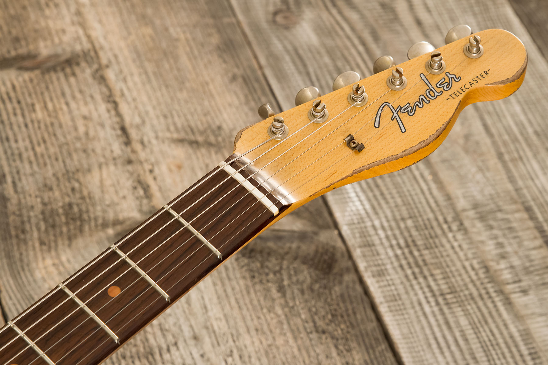 Fender Custom Shop Tele Custom 1960 2s Ht Rw - Heavy Relic Tahitian Coral O. 3-color Sunburst - Televorm elektrische gitaar - Variation 11