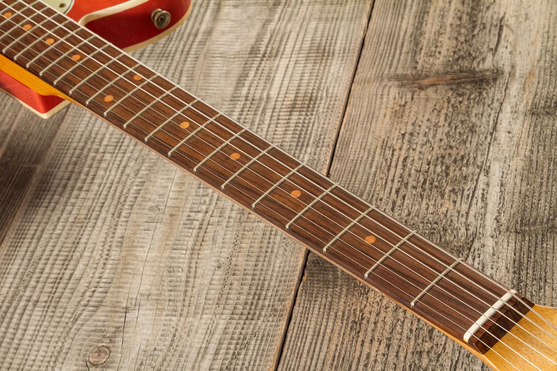 Fender Custom Shop Tele Custom 1960 2s Ht Rw - Heavy Relic Tahitian Coral O. 3-color Sunburst - Televorm elektrische gitaar - Variation 6