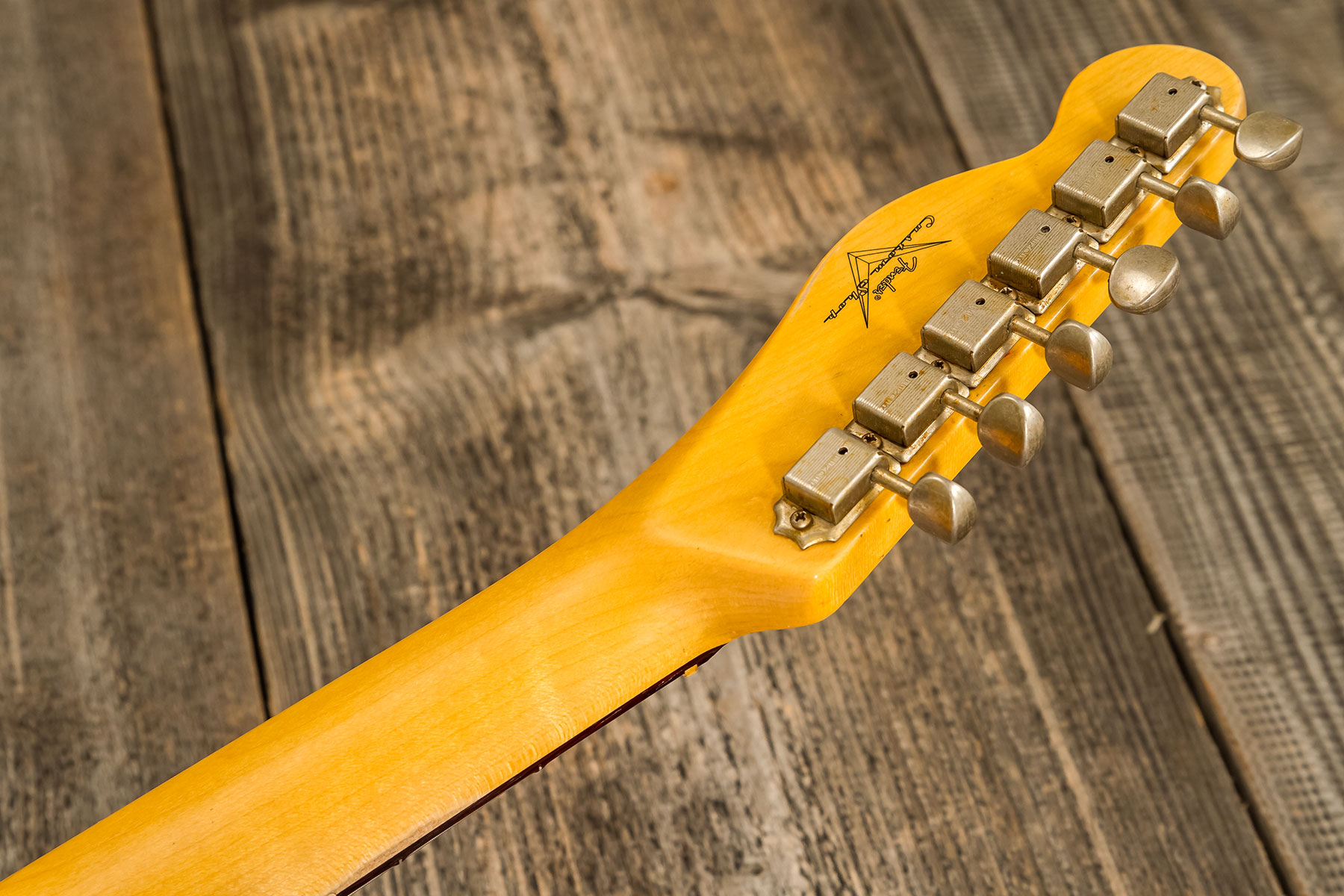 Fender Custom Shop Tele Custom 1960 2s Ht Rw #r136254 - Relic Chocolate 3-color Sunburst - Televorm elektrische gitaar - Variation 9