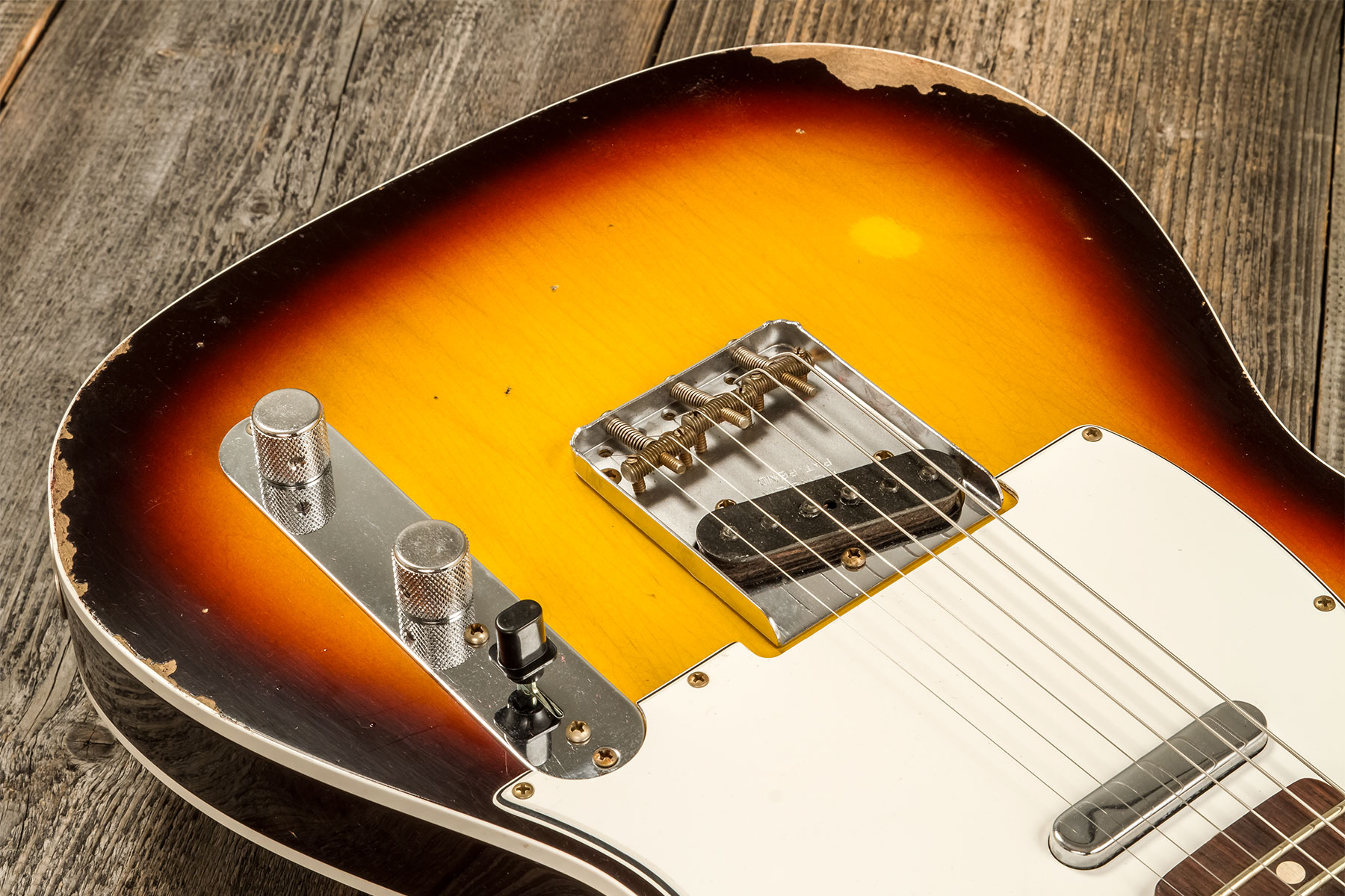 Fender Custom Shop Tele Custom 1960 2s Ht Rw #r136254 - Relic Chocolate 3-color Sunburst - Televorm elektrische gitaar - Variation 3