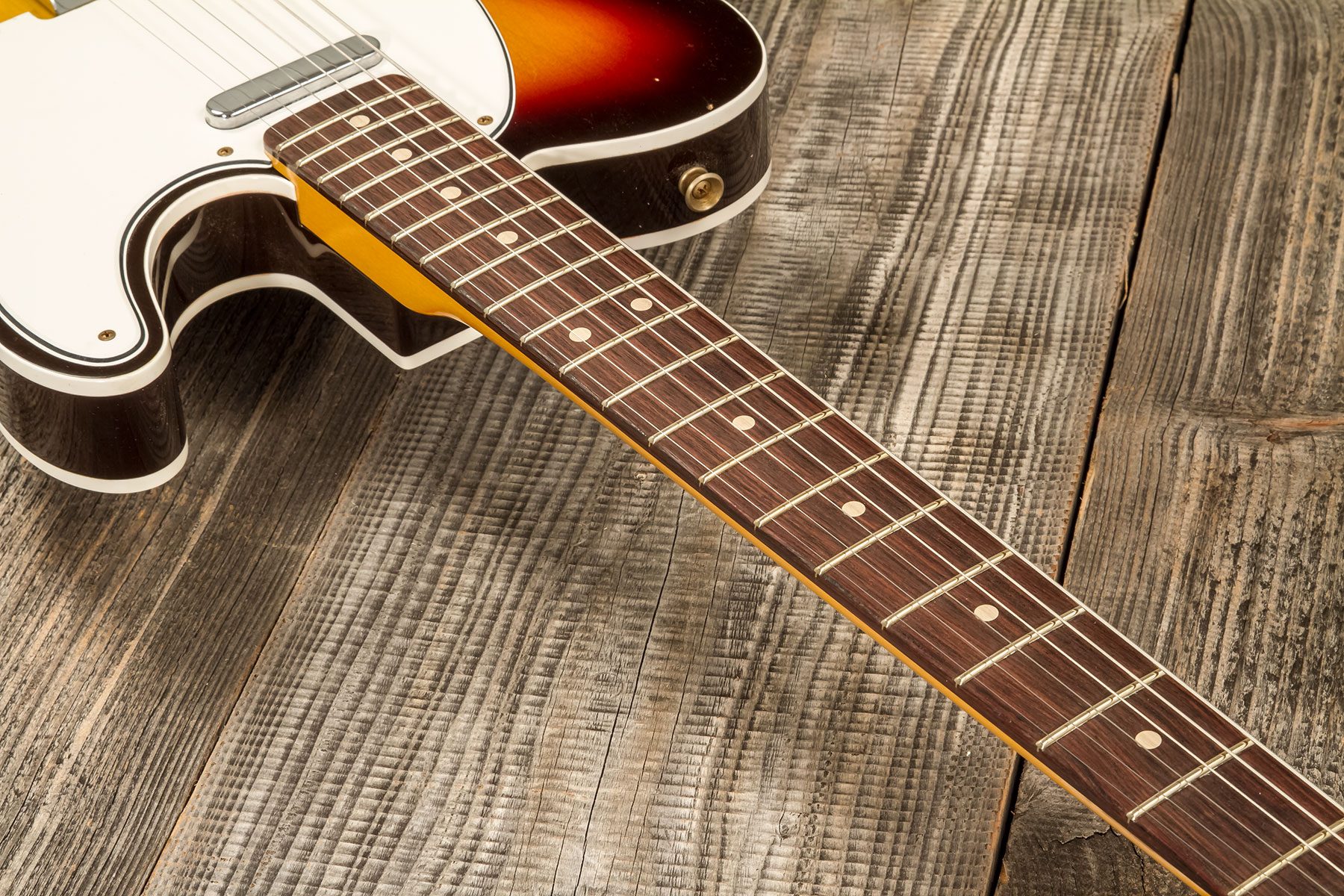 Fender Custom Shop Tele Custom 1960 2s Ht Rw #r136254 - Relic Chocolate 3-color Sunburst - Televorm elektrische gitaar - Variation 4