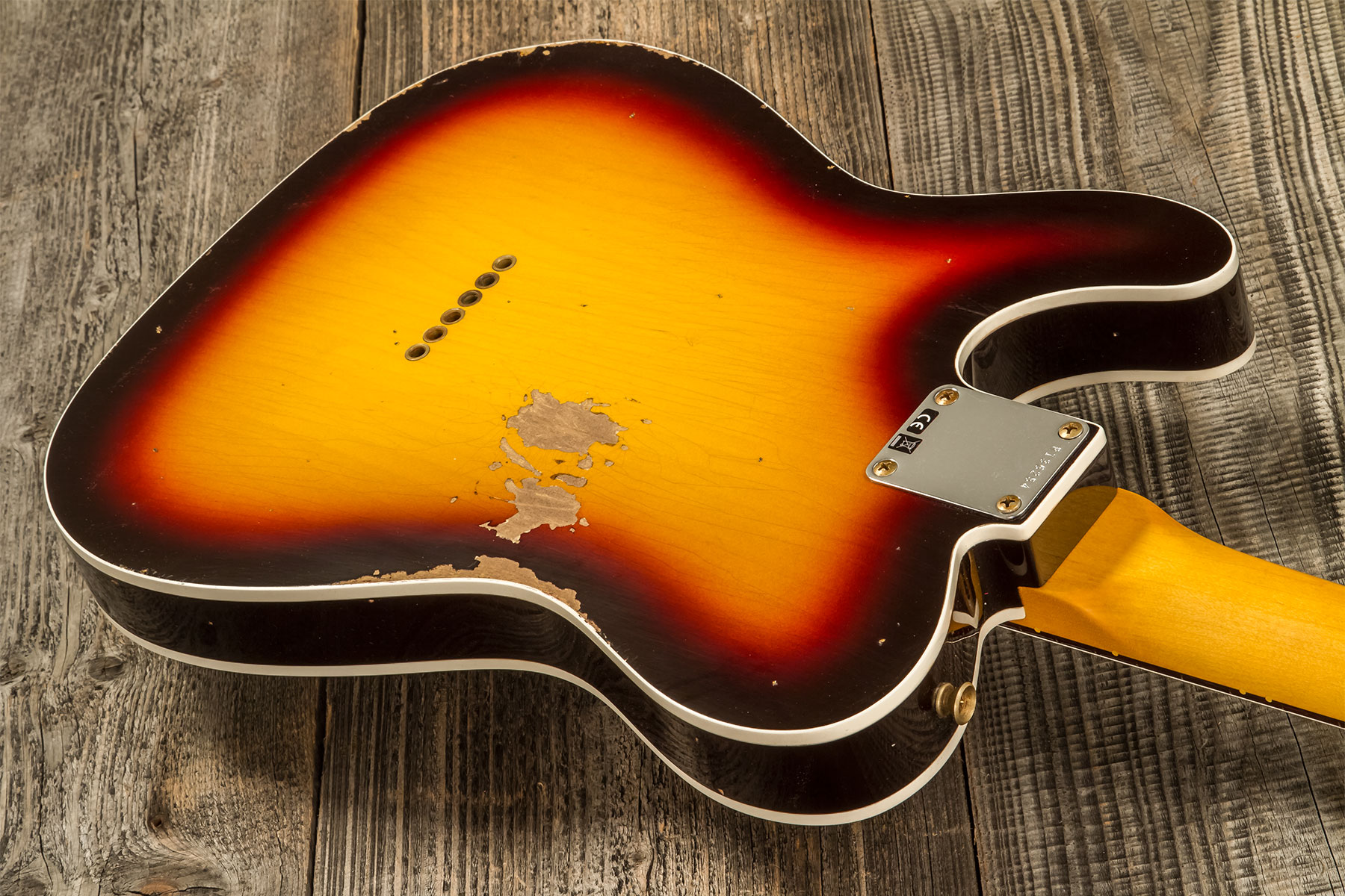 Fender Custom Shop Tele Custom 1960 2s Ht Rw #r136254 - Relic Chocolate 3-color Sunburst - Televorm elektrische gitaar - Variation 5