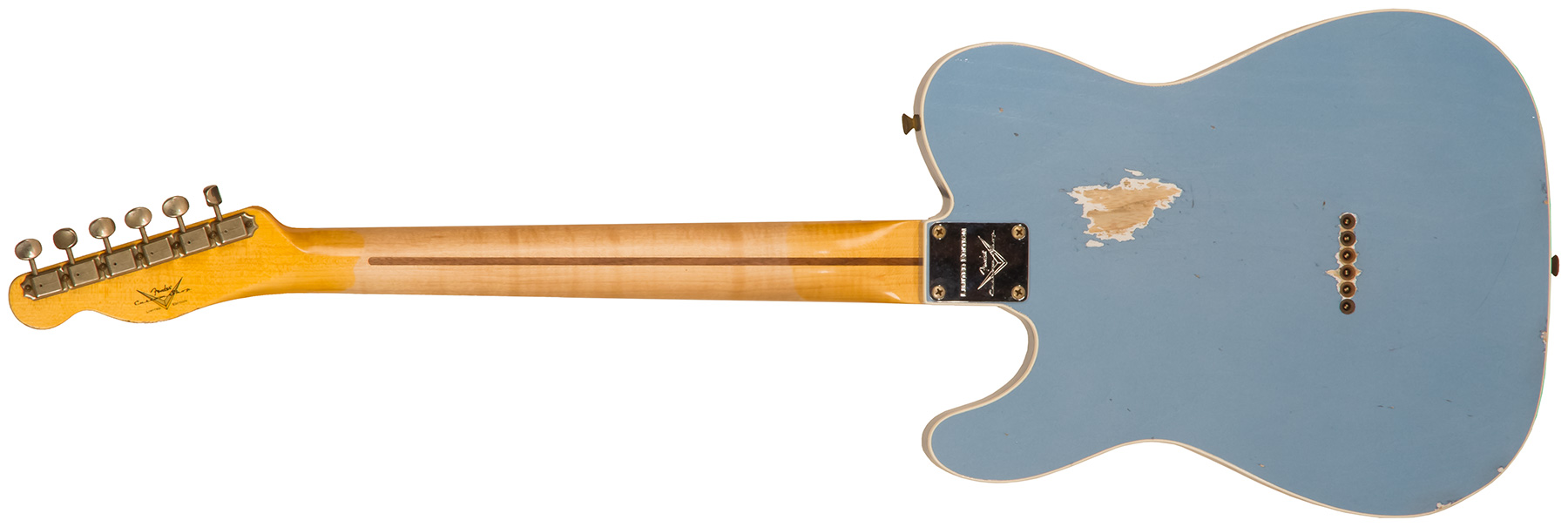 Fender Custom Shop Tele Custom Tomatillo 2s Ht Mn #r110879 - Relic Lake Placid Blue - Televorm elektrische gitaar - Variation 1