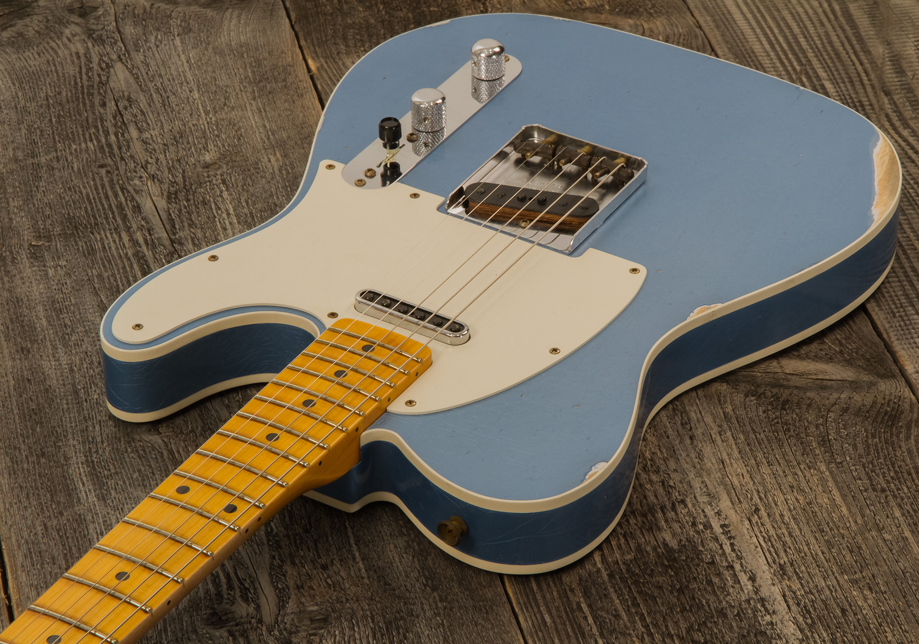 Fender Custom Shop Tele Custom Tomatillo 2s Ht Mn #r110879 - Relic Lake Placid Blue - Televorm elektrische gitaar - Variation 2