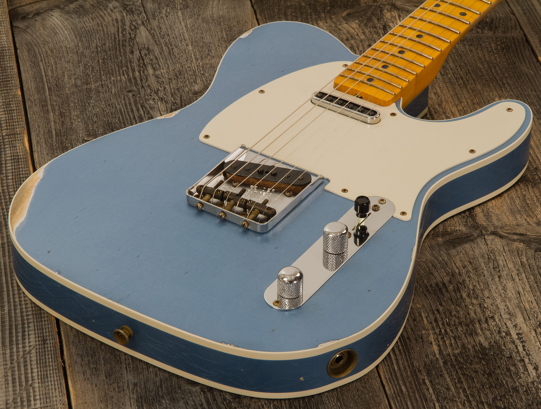 Fender Custom Shop Tele Custom Tomatillo 2s Ht Mn #r110879 - Relic Lake Placid Blue - Televorm elektrische gitaar - Variation 3