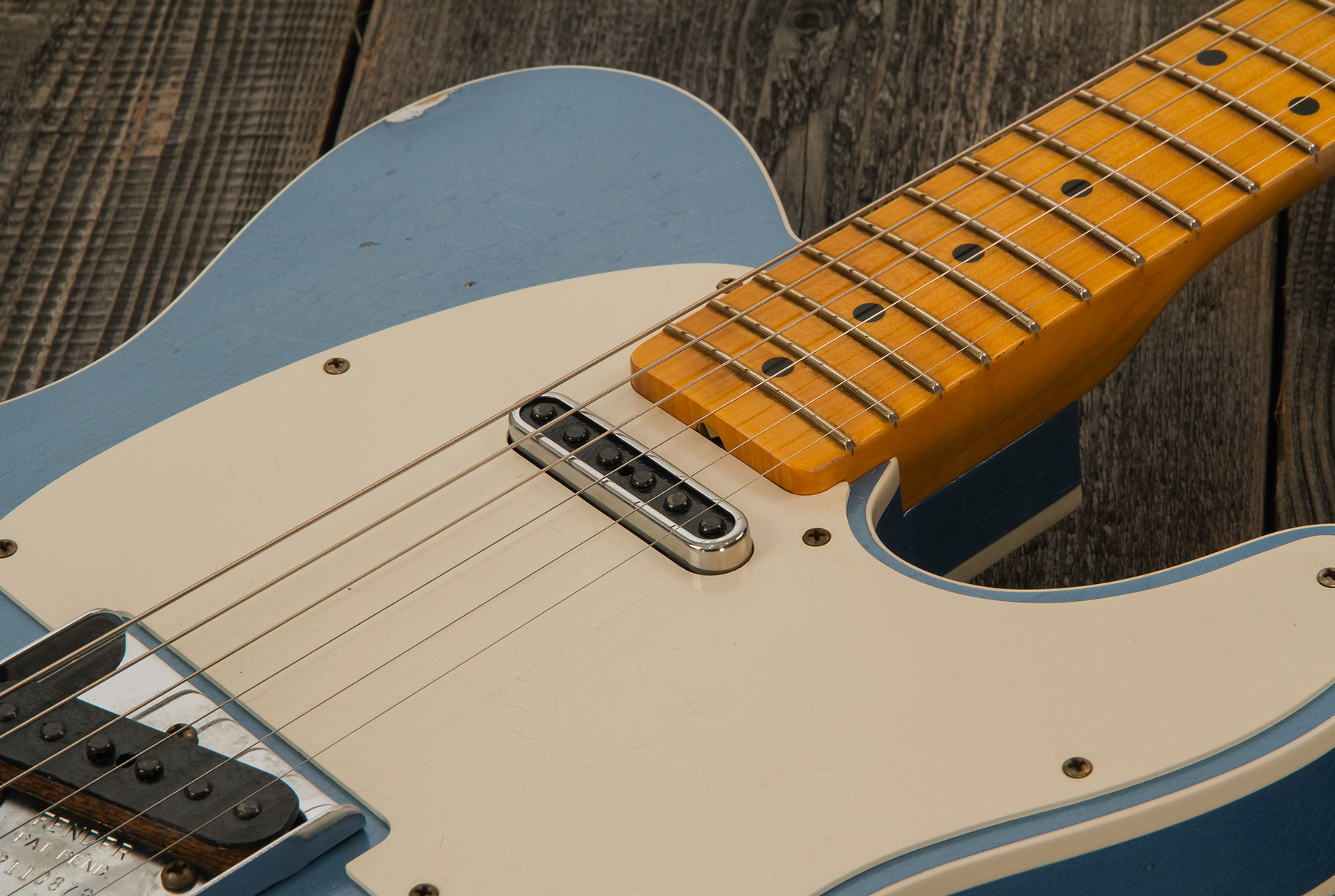 Fender Custom Shop Tele Custom Tomatillo 2s Ht Mn #r110879 - Relic Lake Placid Blue - Televorm elektrische gitaar - Variation 6