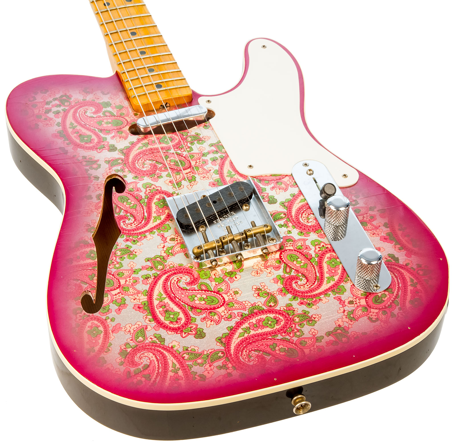 Fender Custom Shop Double Esquire/tele Custom 2s Ht Mn #r97434 - Journeyman Relic Aged Pink Paisley - Semi hollow elektriche gitaar - Variation 2