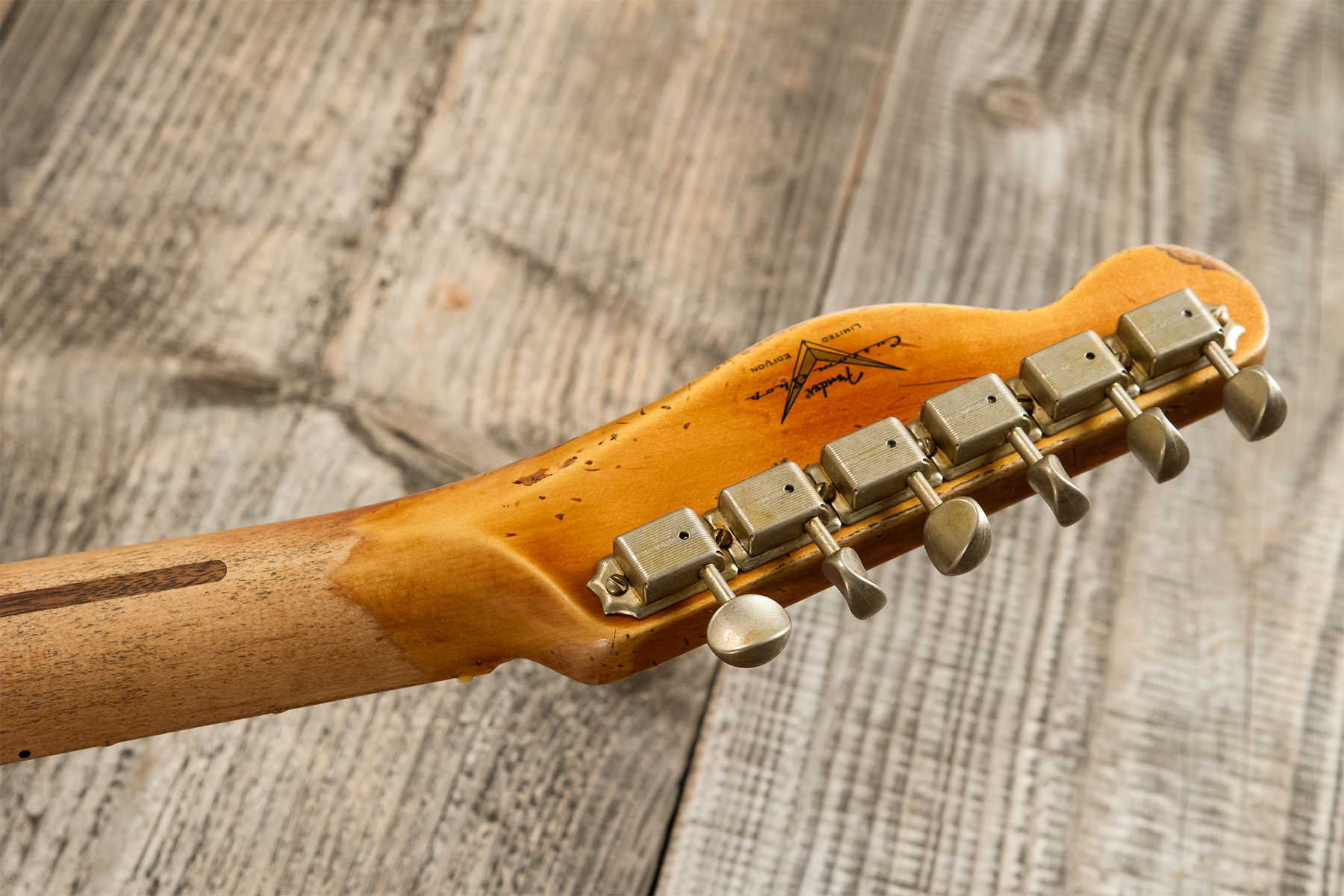 Fender Custom Shop Tele Nocaster 1951 2s Ht Mn #r135083 - Super Heavy Relic Nocaster Blonde - Televorm elektrische gitaar - Variation 10