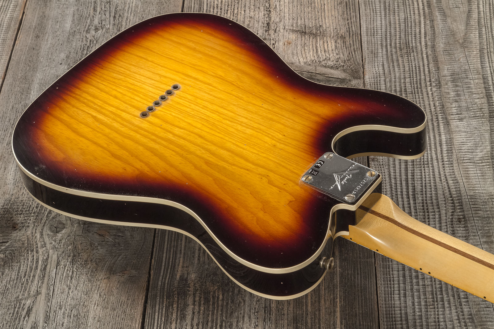 Fender Custom Shop Tele Thinline 50s Mn #cz574212 - Journeyman Relic Aged 2-color Sunburst - Televorm elektrische gitaar - Variation 6