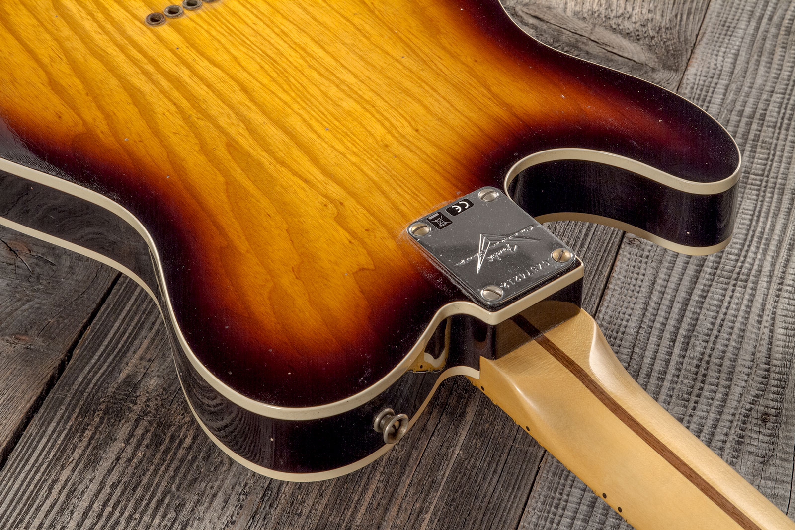 Fender Custom Shop Tele Thinline 50s Mn #cz574212 - Journeyman Relic Aged 2-color Sunburst - Televorm elektrische gitaar - Variation 7