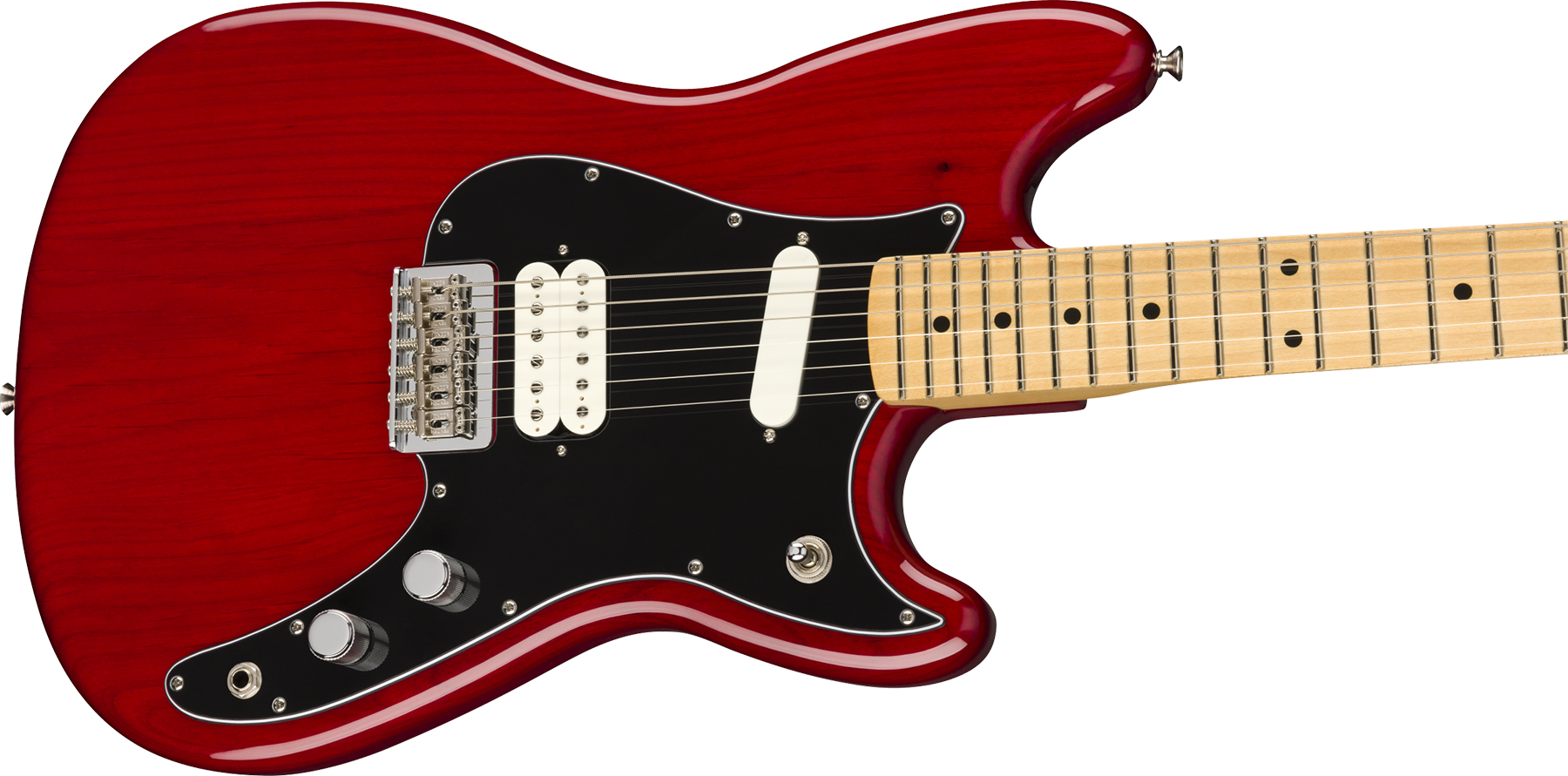 Fender Duo-sonic Player Hs Ht Mn - Crimson Red Transparent - Retro-rock elektrische gitaar - Variation 2