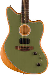 Elektro-akoestische gitaar Fender Acoustasonic Player Jazzmaster (MEX, RW) - Antique olive