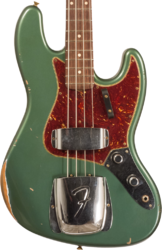 Solid body elektrische bas Fender Custom Shop 1963 Jazz Bass #R135891 - Relic Sherwood Green Metallic