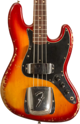 Solid body elektrische bas Fender Custom Shop 1964 Jazz Bass #R137642 - Heavy relic cherry sunburst